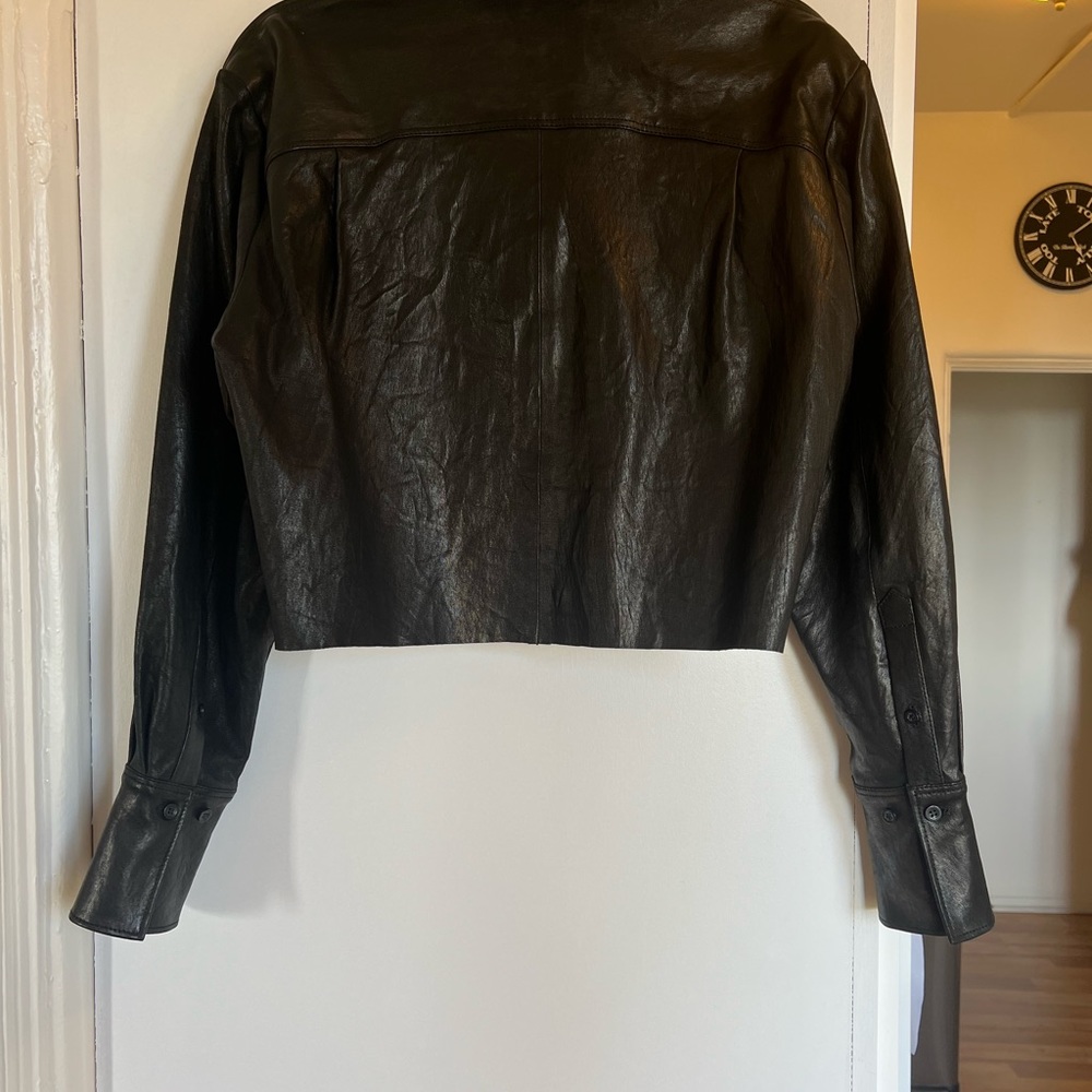 Frame genuine leather crop shirt/shacket - Picture 4 of 7